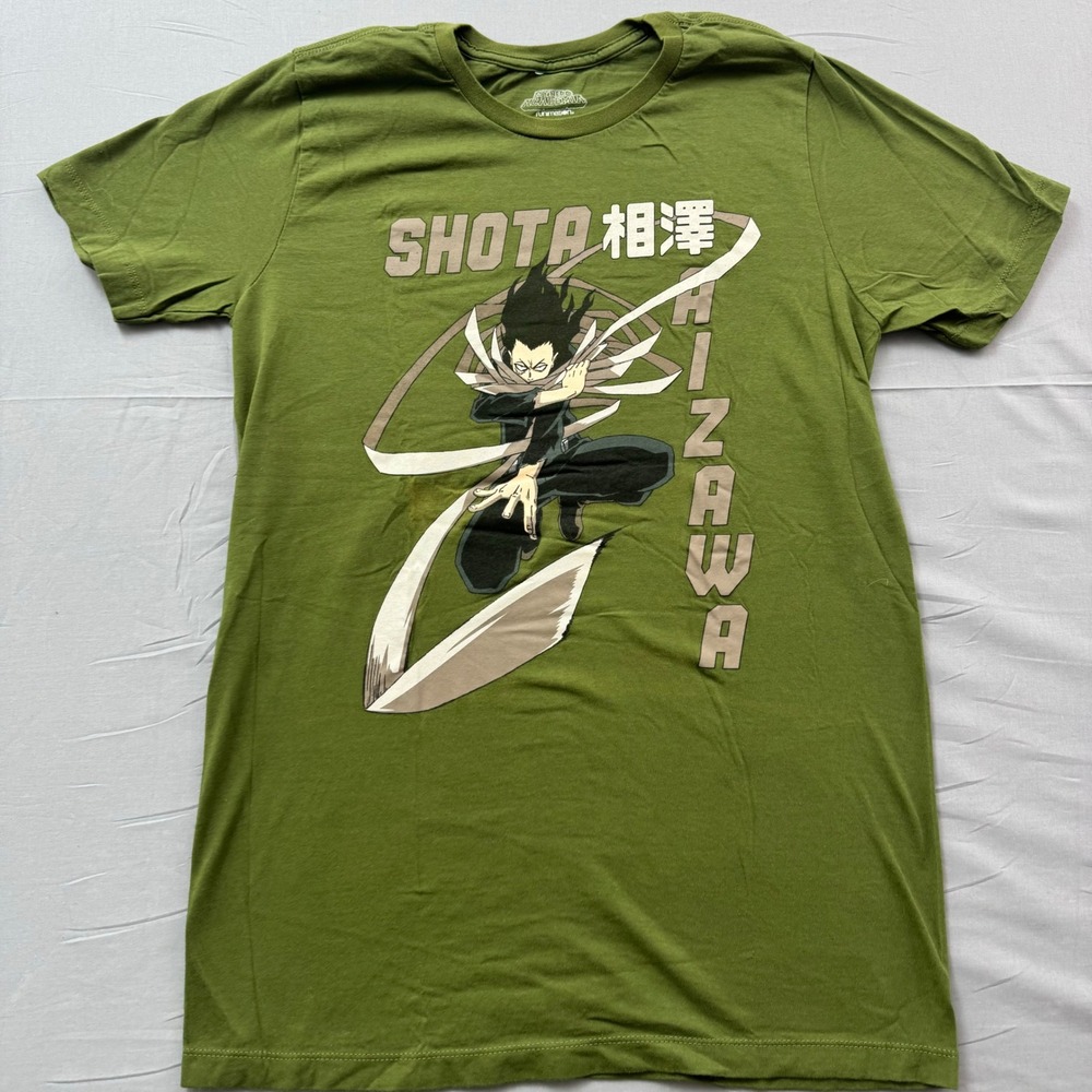 My Hero Academia Shota Aizawa Eraser Head Graphic Tee Olive Green Mens Medium